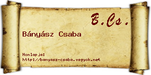 Bányász Csaba névjegykártya